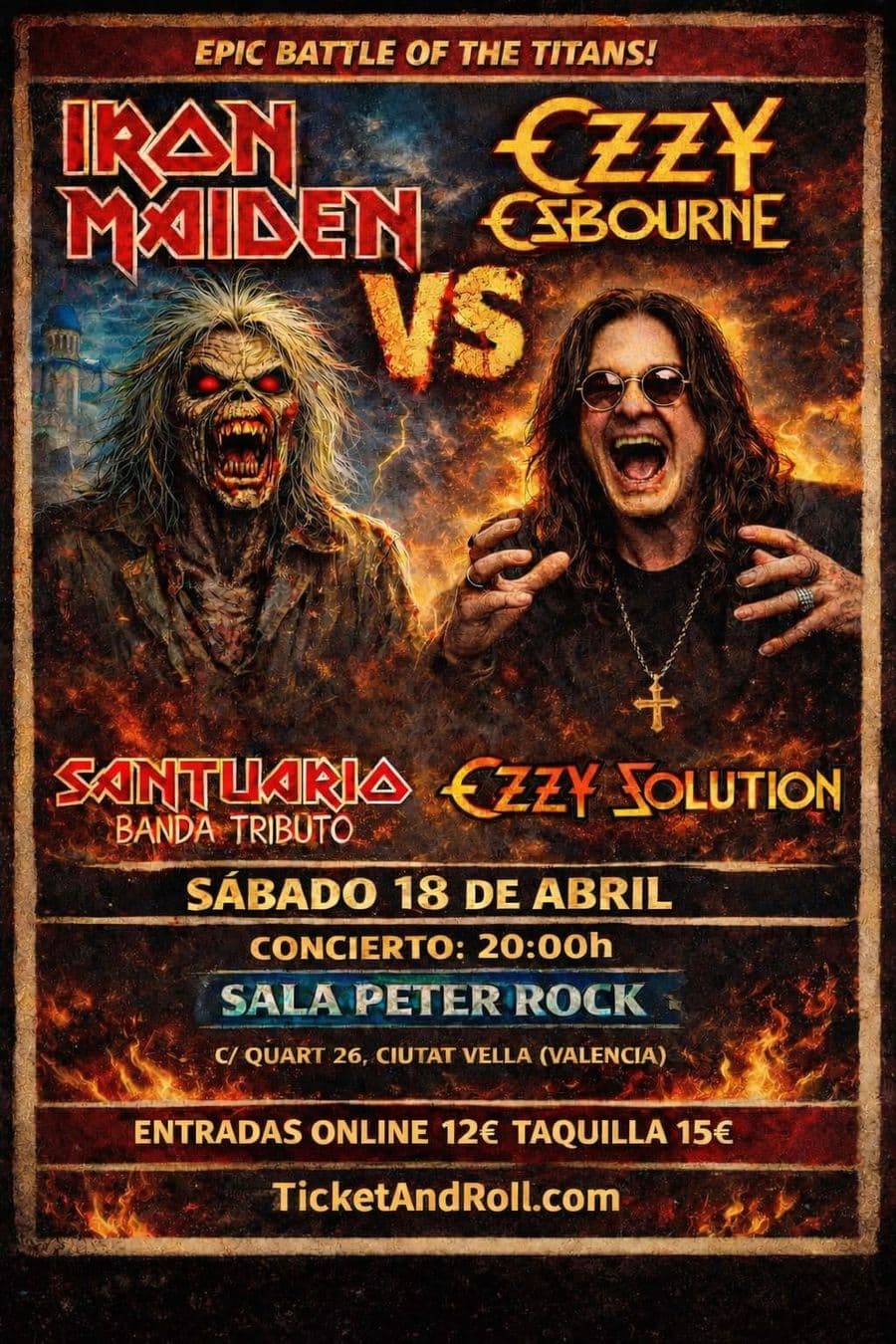 OZZY SOLUTION + SANTUARIO / tributos: Ozzy Osbourne + Iron Maiden