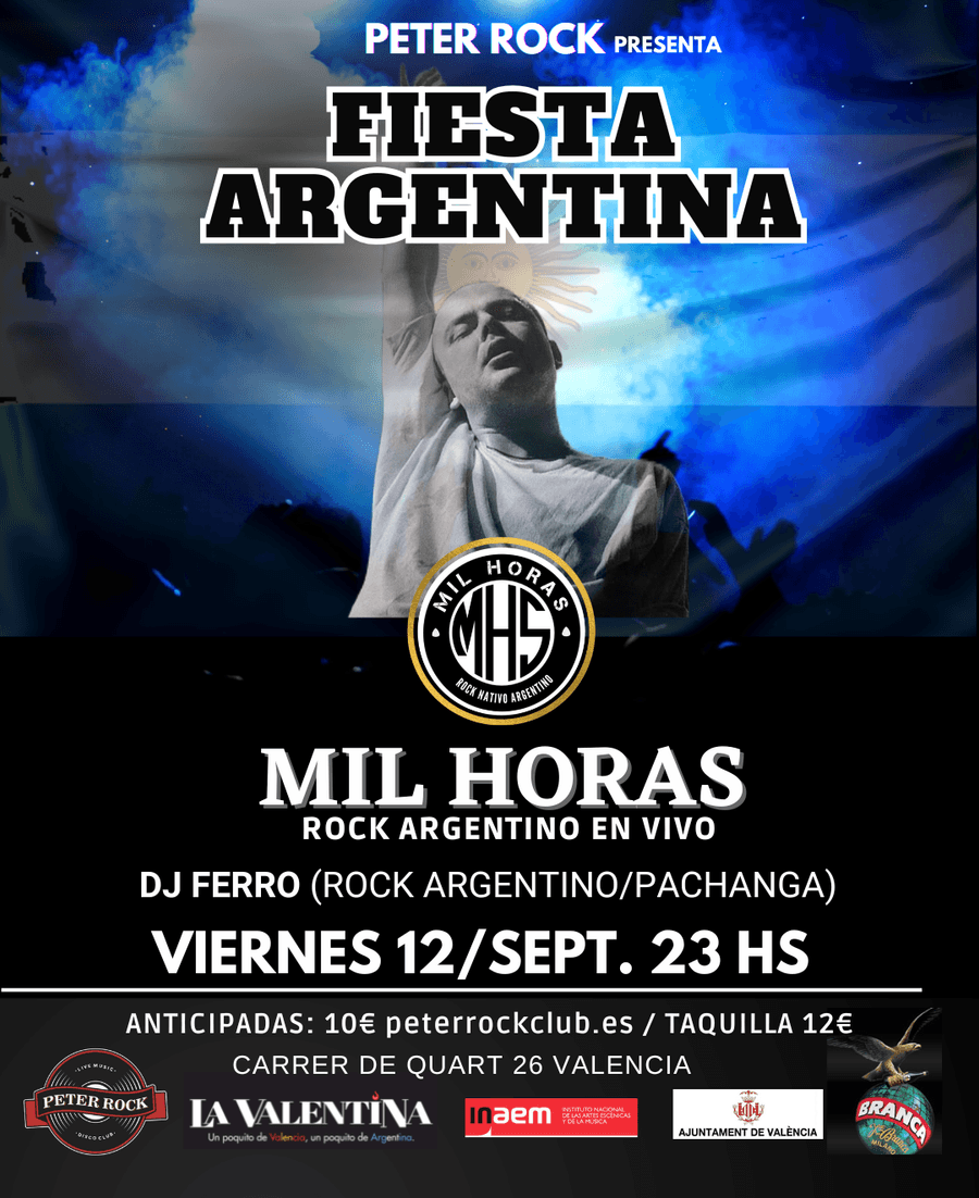 MIL HORAS en directo / fiesta Rock-Pop argentina
